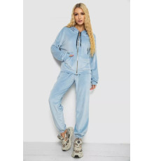 Спортивный костюм женский велюровый, цвет голубой, 238R107-1.