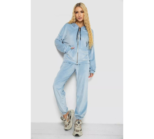 Спортивний костюм жіночий велюровий, колір блакитний, 238R107-1
