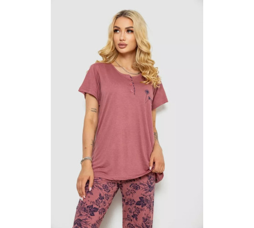 Пижама женская с принтом, цвет сливовый, 243R10197.