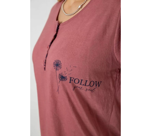 Пижама женская с принтом, цвет сливовый, 243R10197.