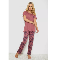 Пижама женская с принтом, цвет сливовый, 243R10197.
