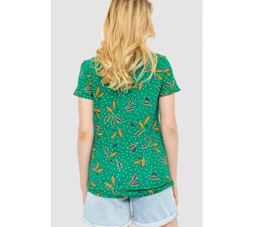 Женская футболка с принтом, цвет зеленый, 244R043