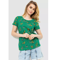 Футболка жіноча з принтом, колір зелений, 244R043