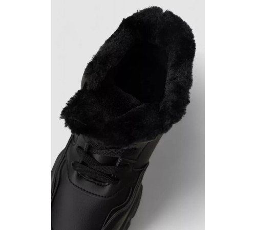Кросівки жіночі зимові на хутрі, колір чорний, 248RDM11