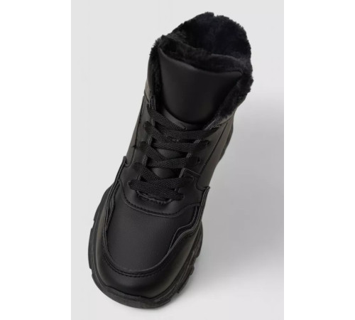 Кросівки жіночі зимові на хутрі, колір чорний, 248RDM11