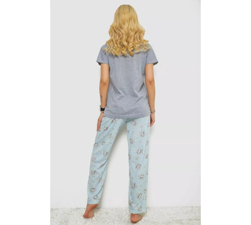 Пижама женская с принтом, цвет серый, 243R2492.