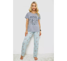 Пижама женская с принтом, цвет серый, 243R2492.