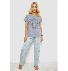 Пижама женская с принтом, цвет серый, 243R2492.