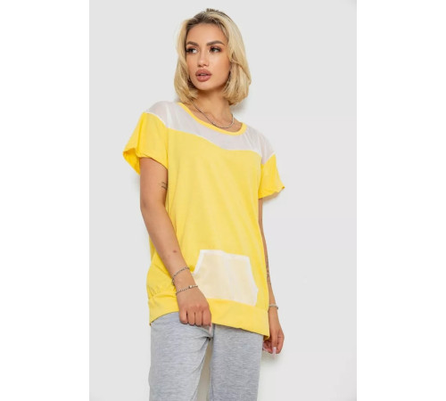 Піжама жіноча з принтом, колір жовтий, 243R1600-032-1