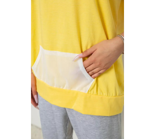 Піжама жіноча з принтом, колір жовтий, 243R1600-032-1