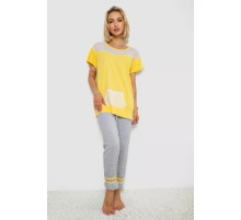 Піжама жіноча з принтом, колір жовтий, 243R1600-032-1