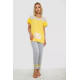 Піжама жіноча з принтом, колір жовтий, 243R1600-032-1