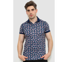 Поло чоловіче з принтом, колір темно-синій, 214R7003-1
