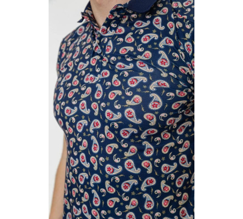 Поло чоловіче з принтом, колір темно-синій, 214R7003-1