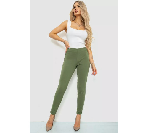 Брюки женские однотонные, цвет темно-оливковый, 244R251.