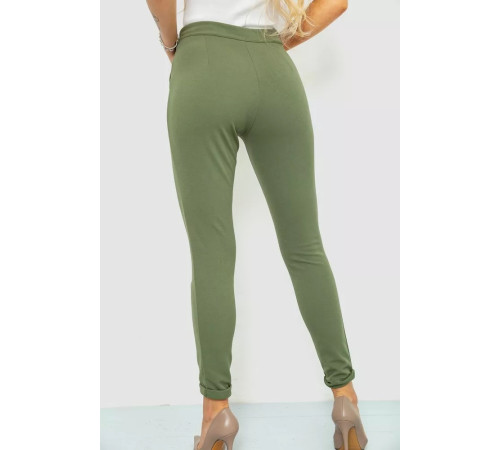 Брюки женские однотонные, цвет темно-оливковый, 244R251.