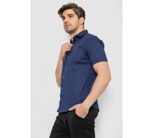 Сорочка чоловіча з принтом, колір синій, 214R7021