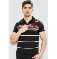Поло чоловіче в смужку, колір чорний, 214R141