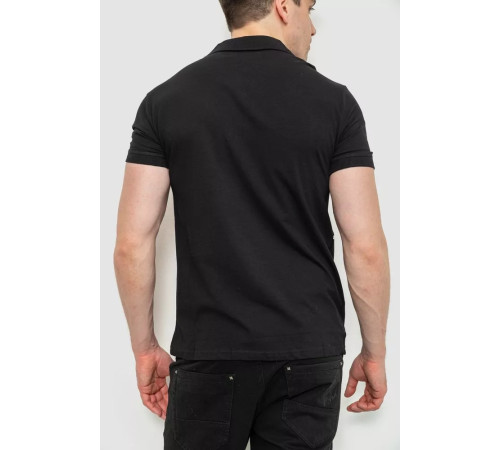 Поло чоловіче в смужку, колір чорний, 214R141