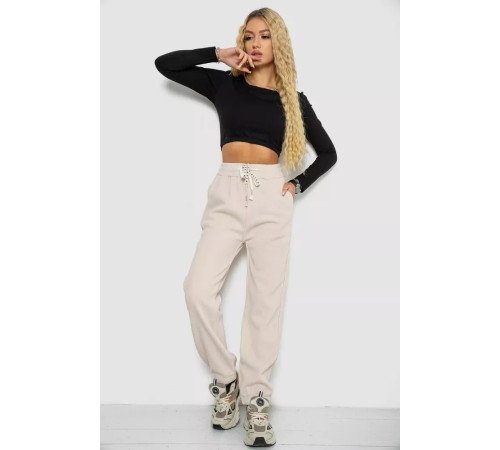 Брюки женские вельветовые, цвет светло-бежевый, 214R607.