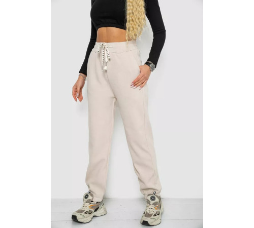 Брюки женские вельветовые, цвет светло-бежевый, 214R607.