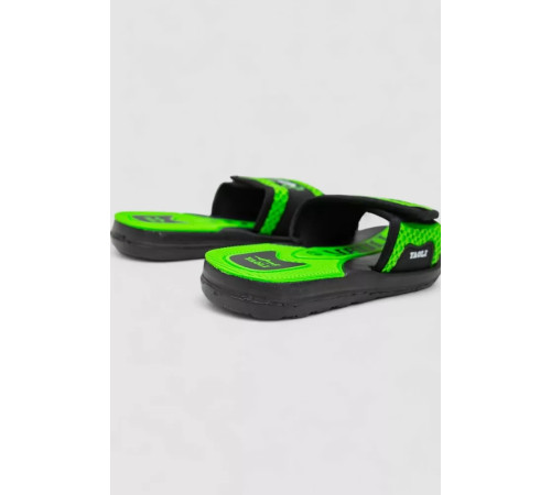 Шльопанці гумові для хлопчиків, колір чорно-салатовий, 243R9001C-16
