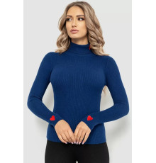 Гольф жіночий однотонний, колір синій, 204R052