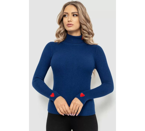 Гольф жіночий однотонний, колір синій, 204R052