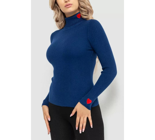 Гольф жіночий однотонний, колір синій, 204R052