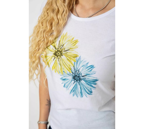 Женская футболка с принтом, цвет белый, 244R2215