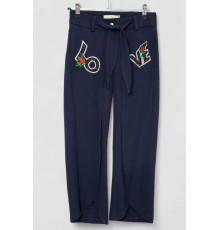 Штани для дівчаток вільного крою, колір синій, 247R3821