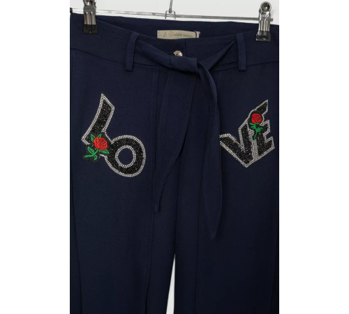 Штани для дівчаток вільного крою, колір синій, 247R3821