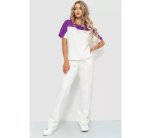 Костюм женский двухцветный повседневный, цвет молочно-фиолетовый, 102R347.