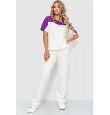 Костюм женский двухцветный повседневный, цвет молочно-фиолетовый, 102R347.