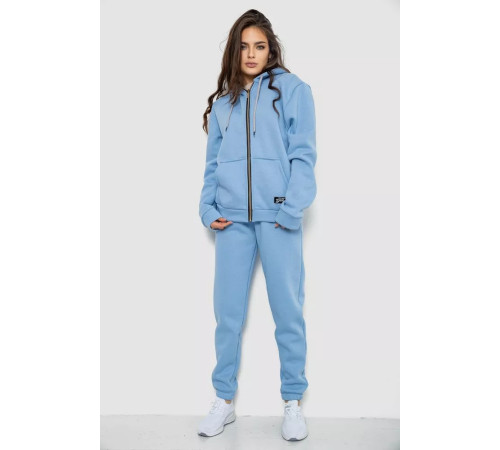 Спортивный женский костюм на флисе, цвет голубой, 244R1555
