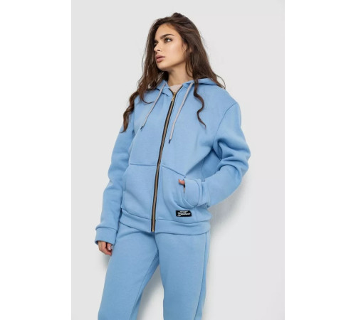 Спортивный женский костюм на флисе, цвет голубой, 244R1555