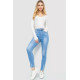 Джинси жіночі з потертостями, колір блакитний, 214R1530