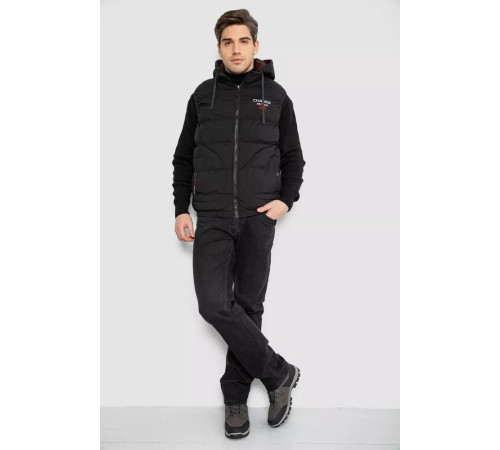 Жилетка чоловіча демісезонна двостороння, колір чорний, 244R99005