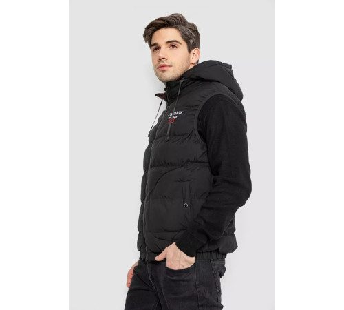 Жилетка чоловіча демісезонна двостороння, колір чорний, 244R99005