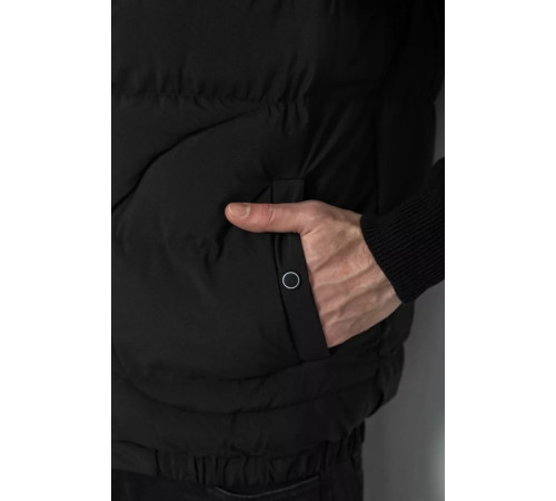 Жилетка чоловіча демісезонна двостороння, колір чорний, 244R99005