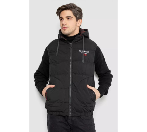 Жилетка чоловіча демісезонна двостороння, колір чорний, 244R99005