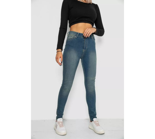 Джинси жіночі середньої посадки, колір синій, 247R6247-1