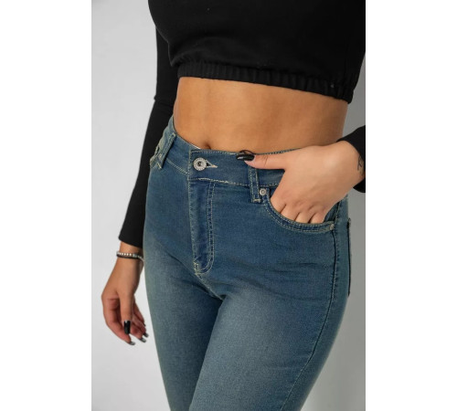 Джинси жіночі середньої посадки, колір синій, 247R6247-1