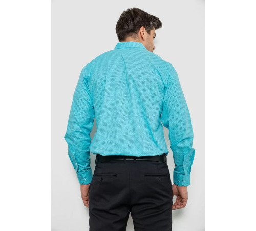 Сорочка чоловіча з принтом, колір бірюзовий, 214R7172