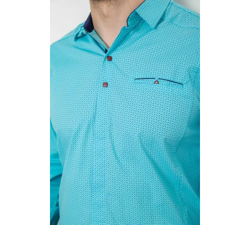 Сорочка чоловіча з принтом, колір бірюзовий, 214R7172