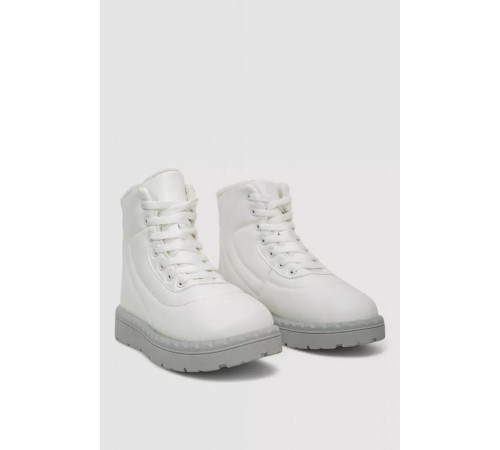 Кросівки жіночі зимові на хутрі, колір біло-сірий, 248RFM12