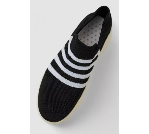 Слипоны женские из ткани 244R341С, цвет Черно-белый