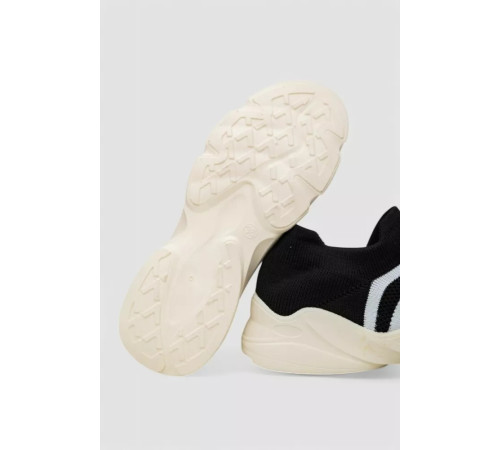 Слипоны женские из ткани 244R341С, цвет Черно-белый