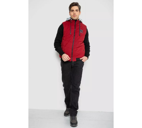 Жилетка чоловіча демісезонна двостороння, колір бордовий, 244R99011