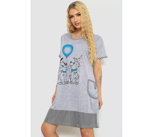Сукня домашня, колір сіро-блакитний, 238RD80